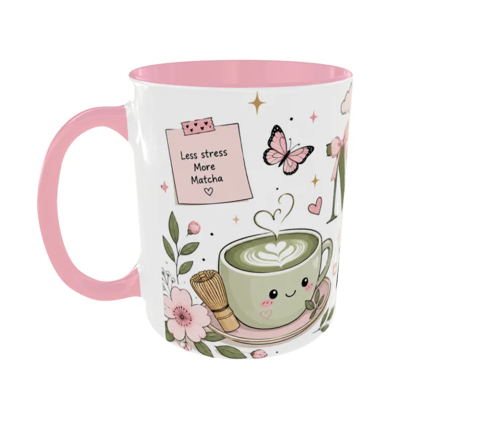 Matcha Mood Pink Ceramic Mug