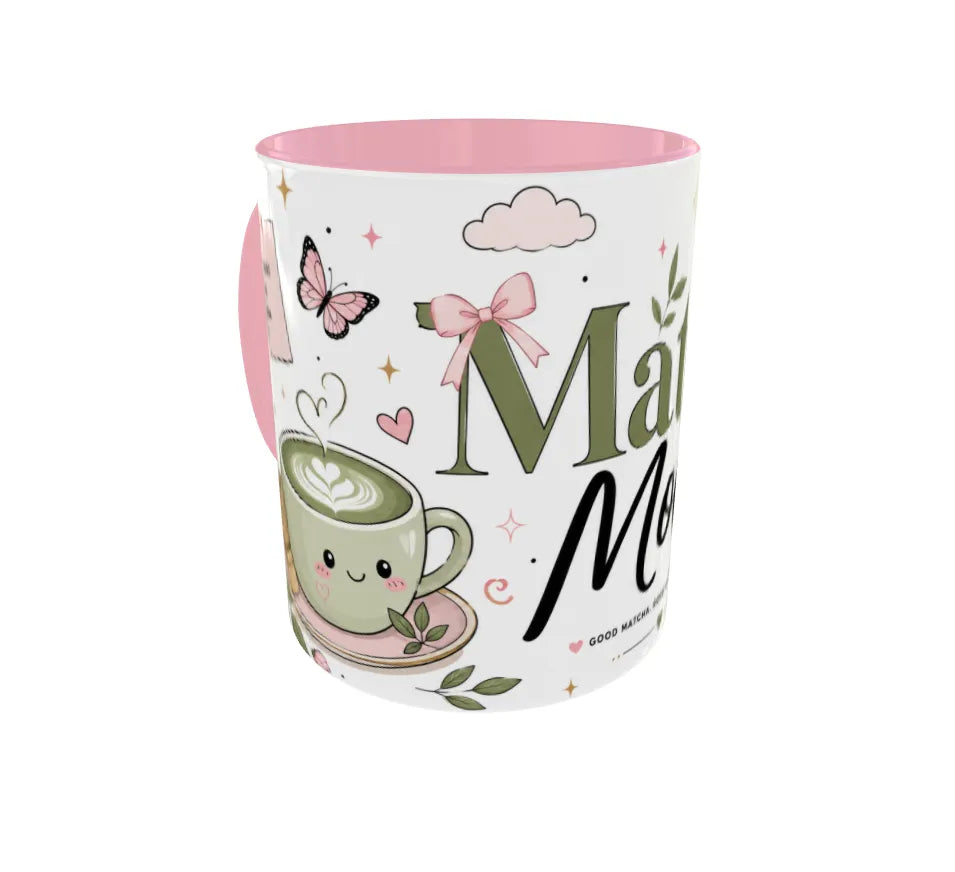 Matcha Mood Pink Ceramic Mug