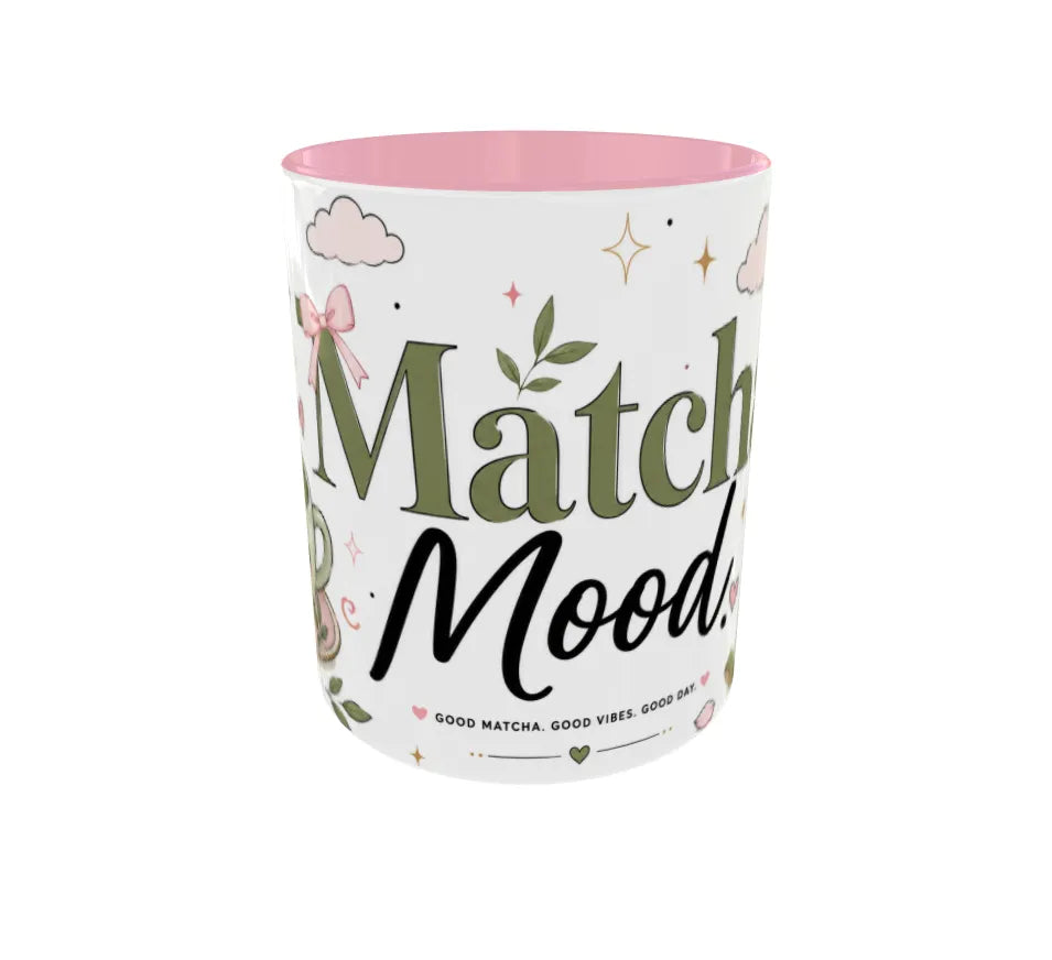Matcha Mood Pink Ceramic Mug