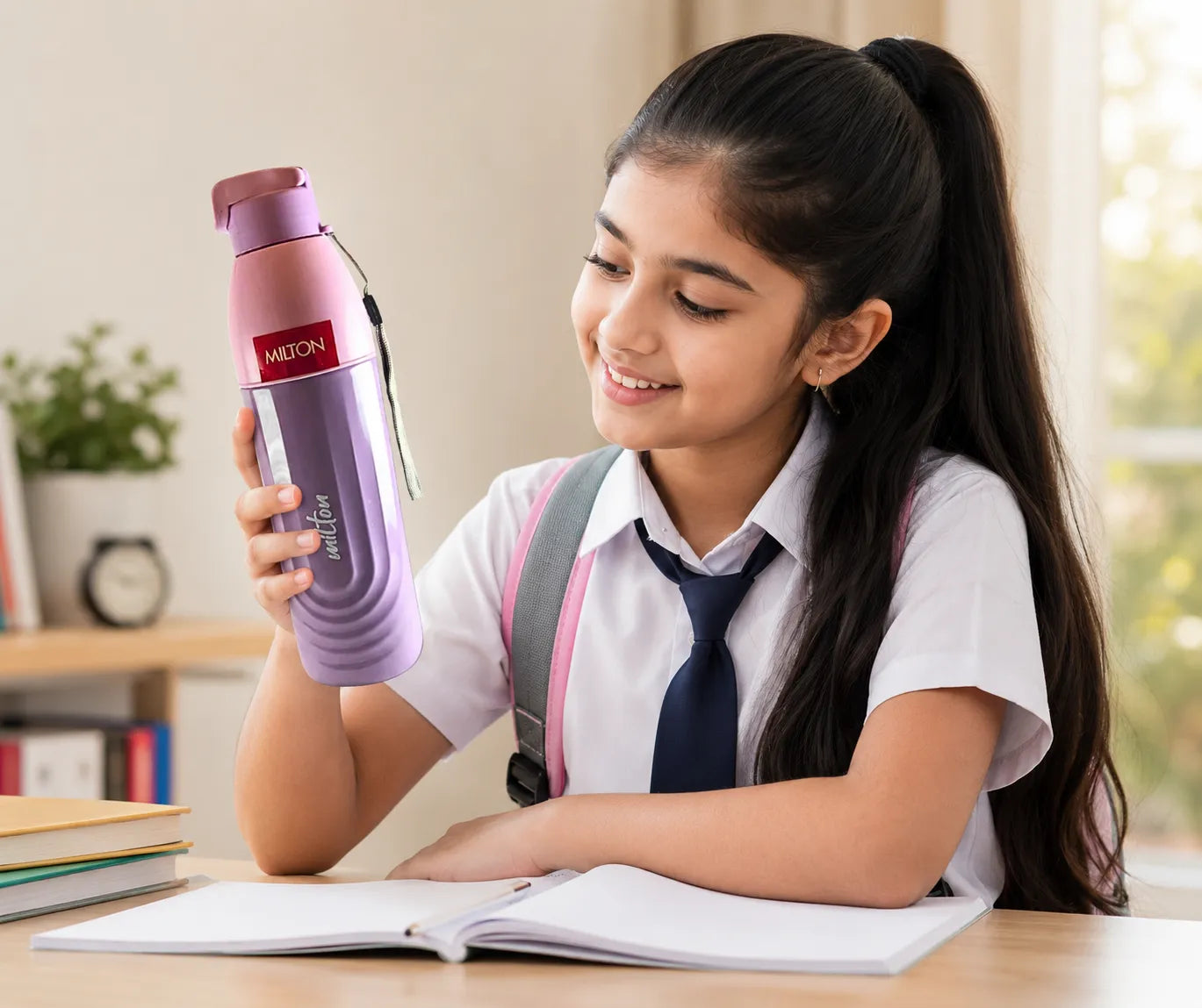 Milton Insulated Water Bottle 900ml | Leakproof Hot & Cold Stainless Steel Bottle with Flip Lid & Carry Strap