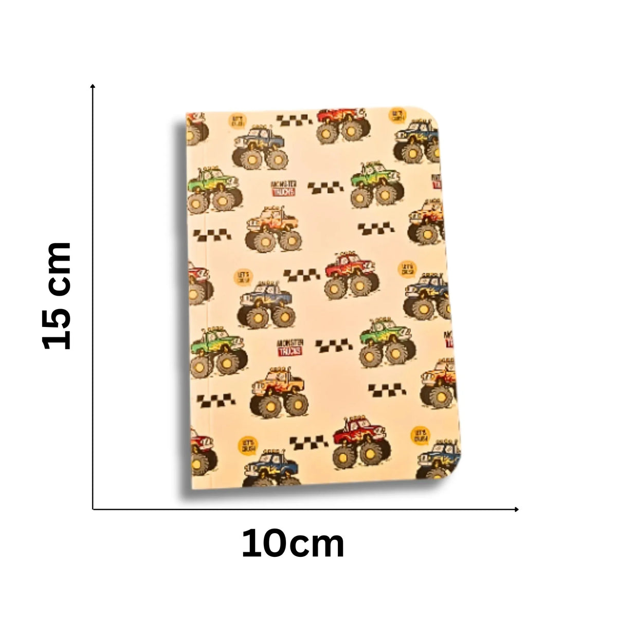 Monster Truck Racing – Kids Soft Cover Ruled Notebook, 192 Pages, 10 × 15 cm