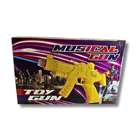 Musical Gun Toy with Flashing Lights & Sound Effects | Battery Operated Toy Gun for Kids | Action Adventure Pretend Play Toy (3+ Years)