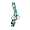 Cute Cartoon Rabbit Character Keychain with Blue Strap