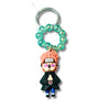 Orange-Haired Anime Ninja Character Keychain with Green Beaded Loop