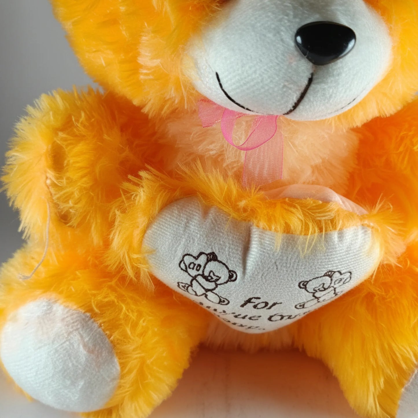 Orange Teddy Bear with Heart Cushion | Soft Plush Stuffed Teddy Bear for Kids, Girlfriend & Gift Giving