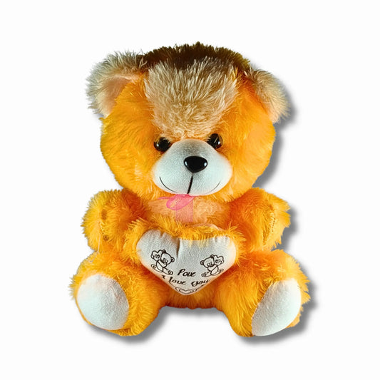 Orange Teddy Bear with Heart Cushion | Soft Plush Stuffed Teddy Bear for Kids, Girlfriend & Gift Giving