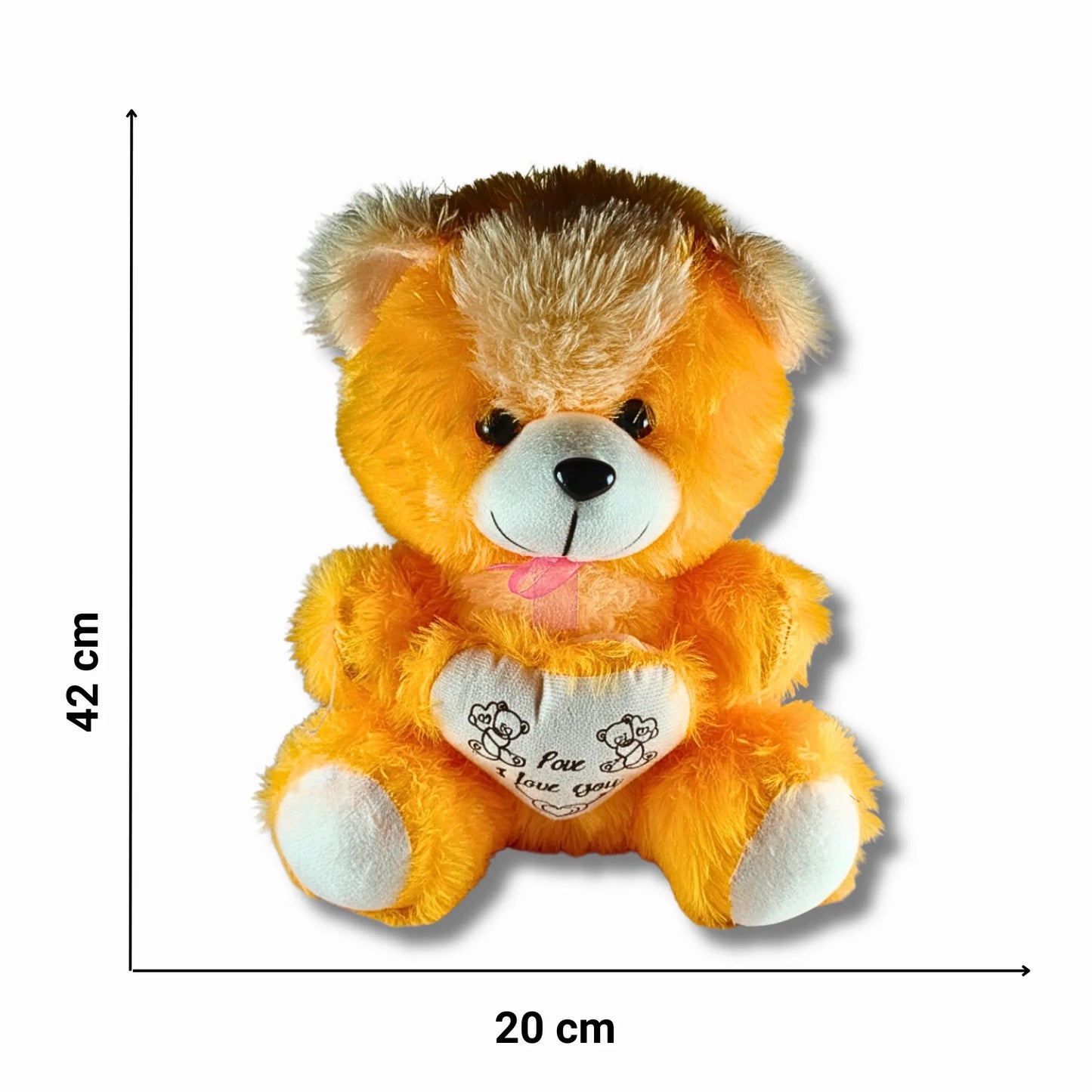 Orange Teddy Bear with Heart Cushion | Soft Plush Stuffed Teddy Bear for Kids, Girlfriend & Gift Giving