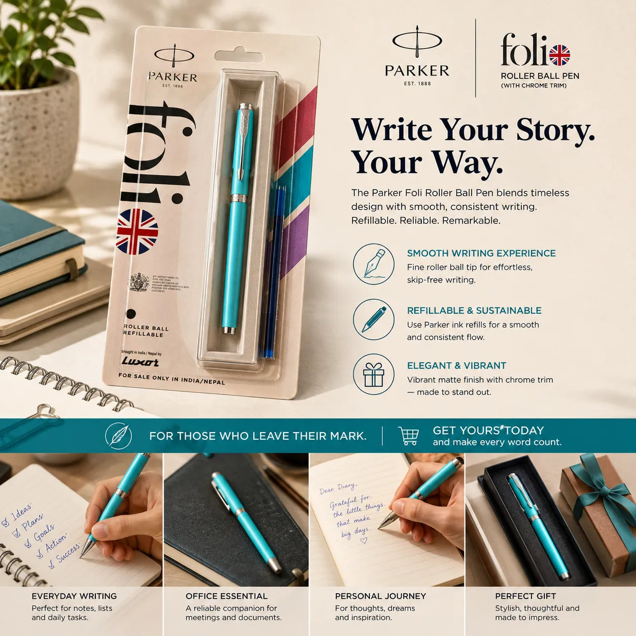 PARKER Folio Roller Ball Pen