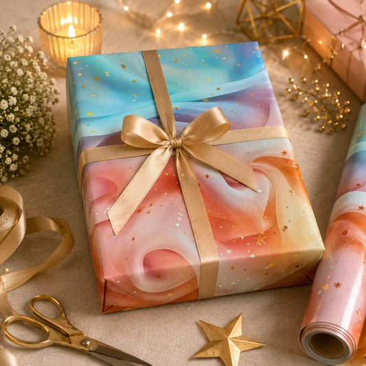 Pastel Starry Waves Gift Wrapping Paper Set of 5