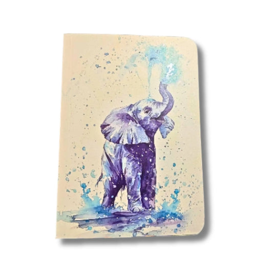 Pastel Watercolor Elephant Notebook – Soft Cover Ruled Diary, 192 Pages, 18 × 12.5 cm