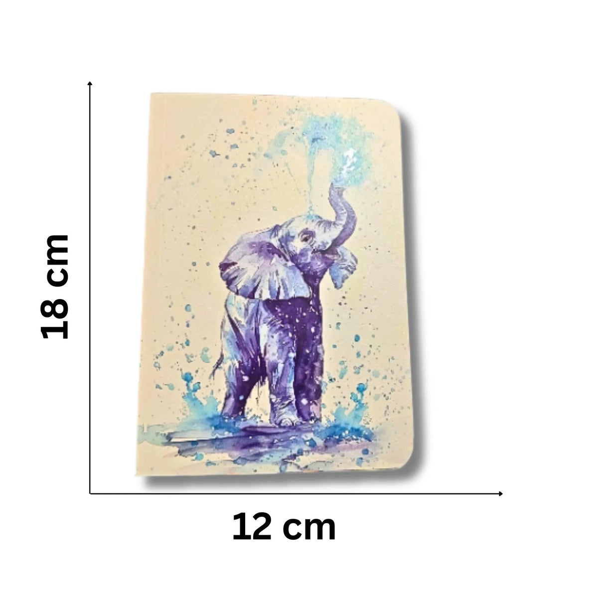 Pastel Watercolor Elephant Notebook – Soft Cover Ruled Diary, 192 Pages, 18 × 12.5 cm