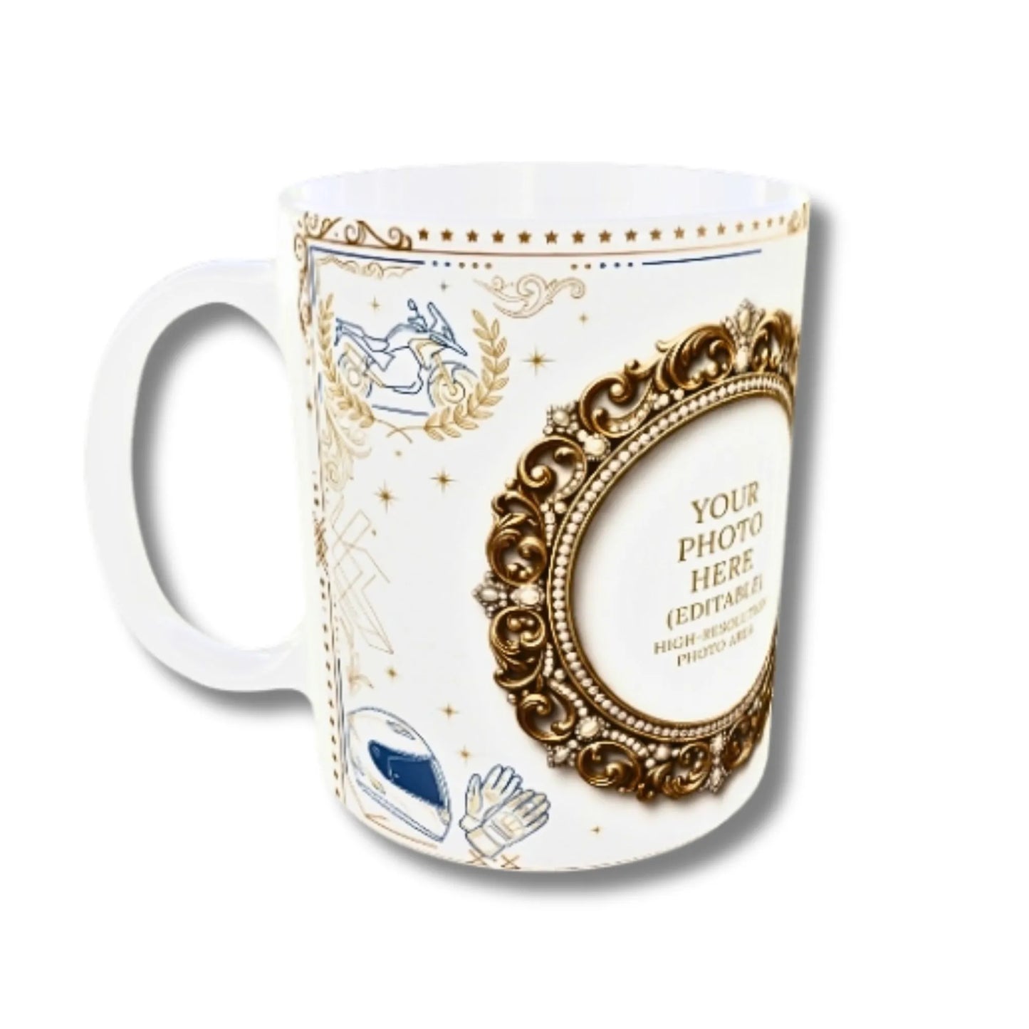 Personalized Bike Rider Couple Photo Mug