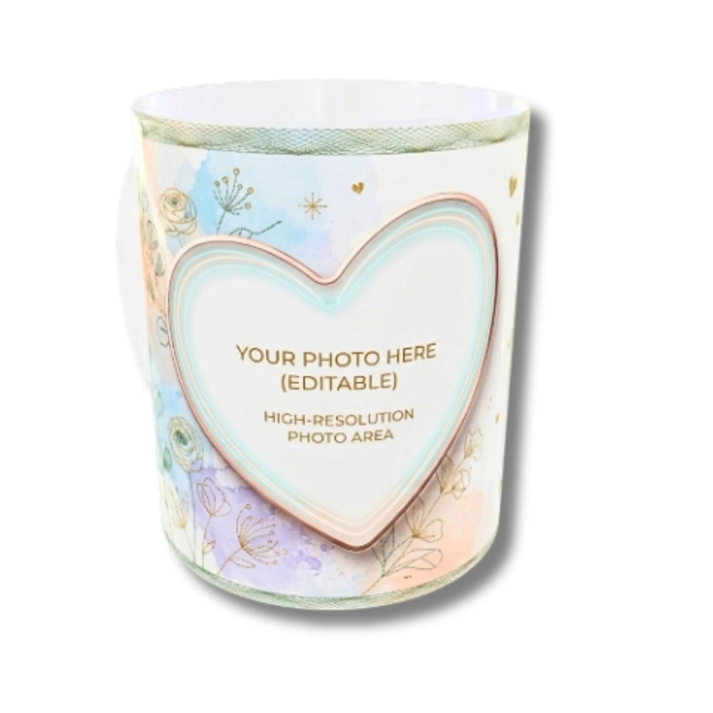 Personalized Forever Connected Floral Heart Photo Mug