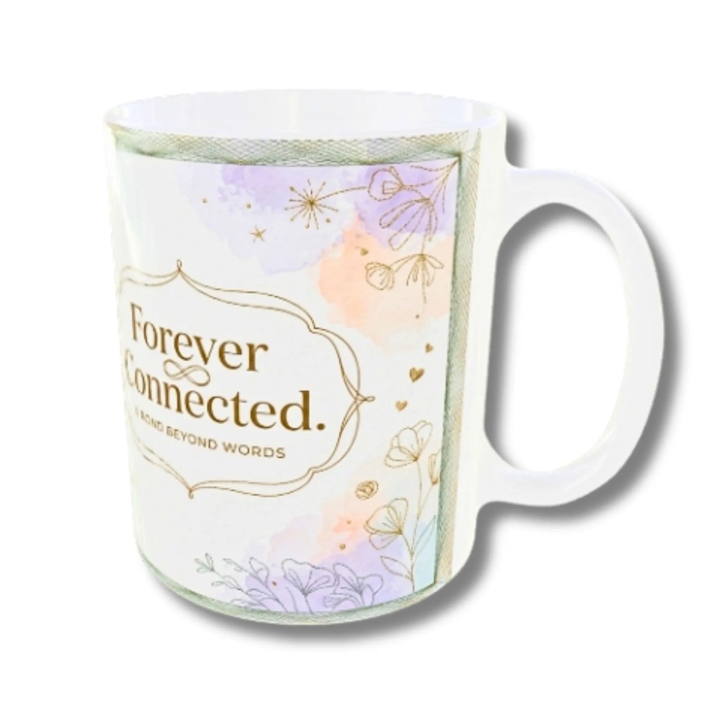 Personalized Forever Connected Floral Heart Photo Mug