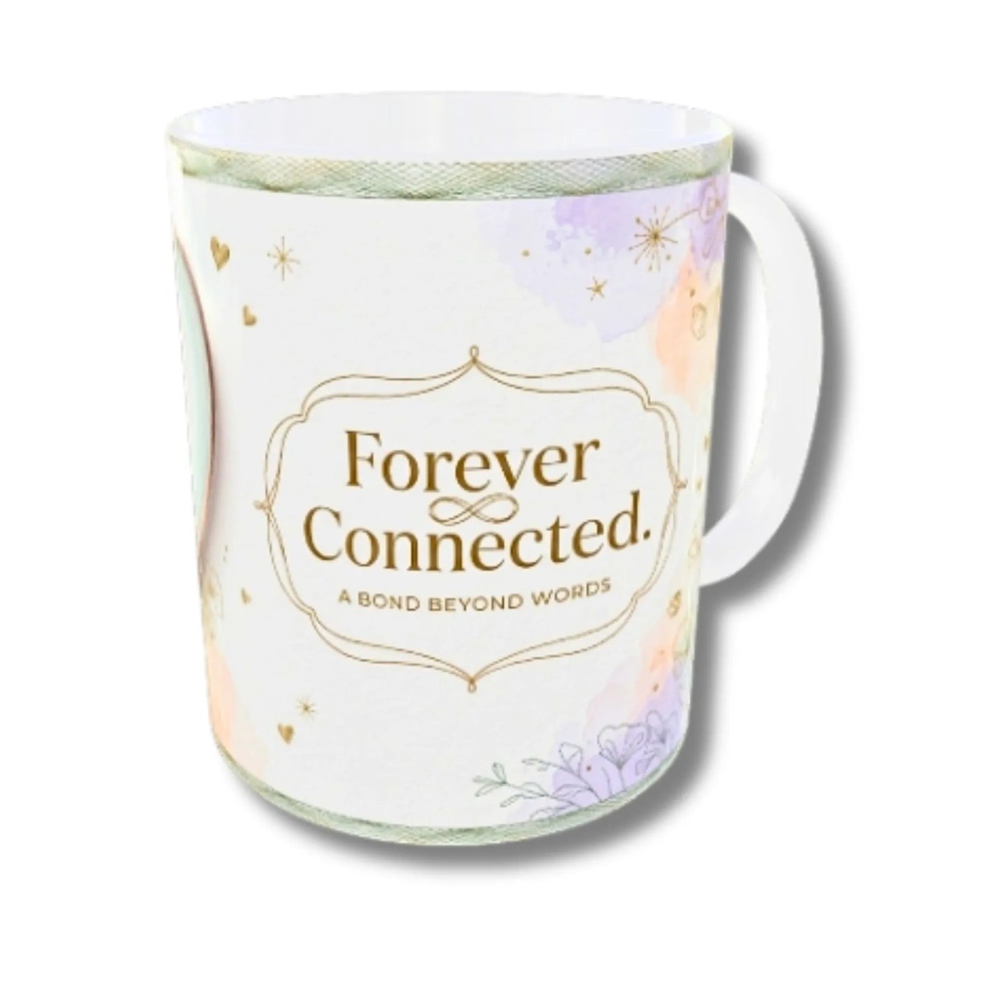 Personalized Forever Connected Floral Heart Photo Mug