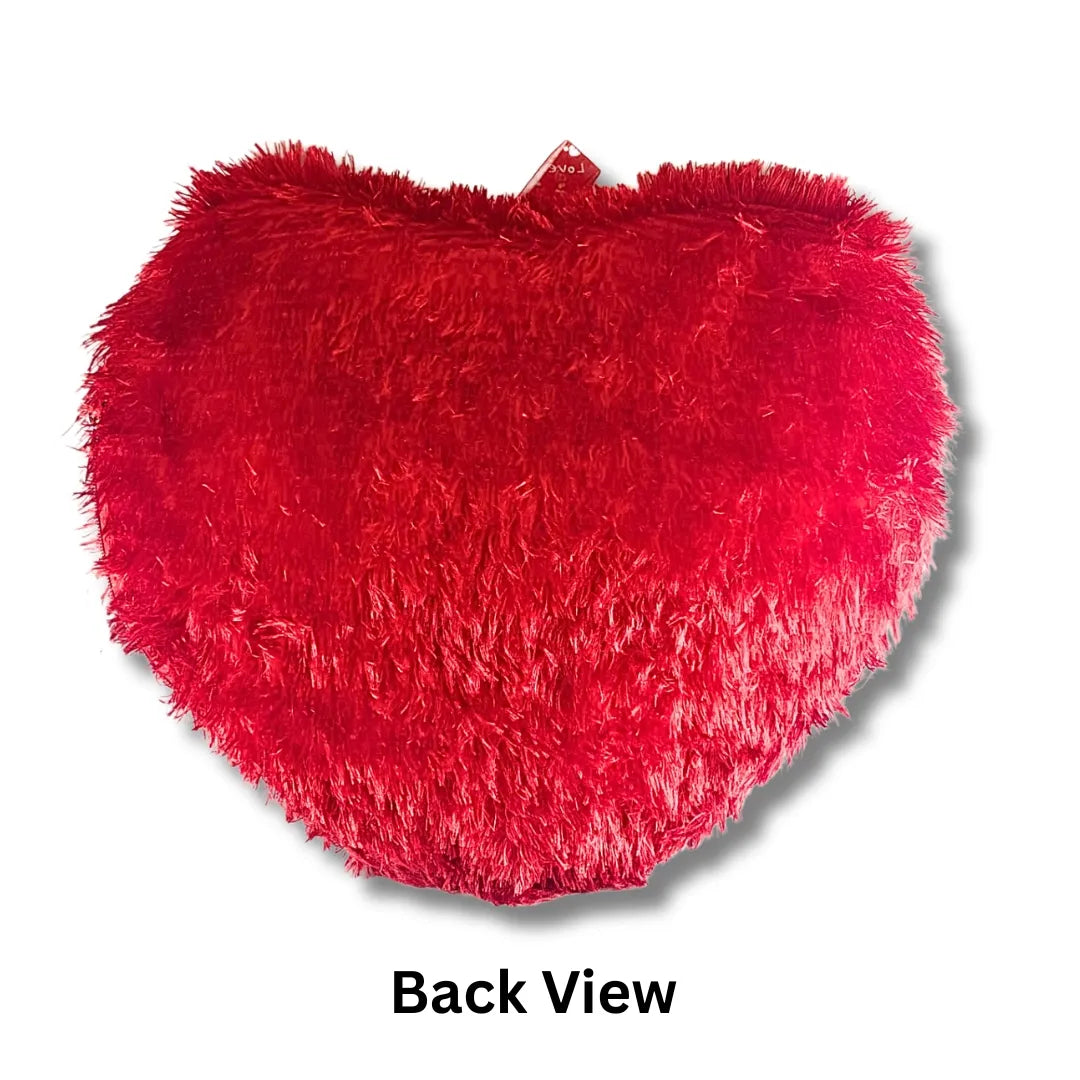 Personalized Heart Shape Fur Cushion with Photo - Custom Anniversary & Birthday Gift for Couples