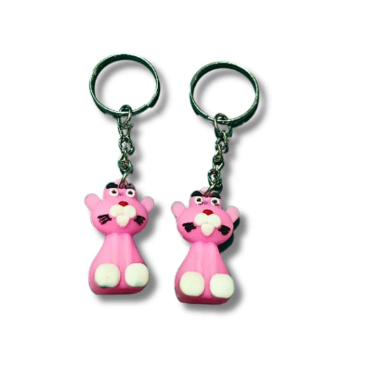 Pink Cartoon Character Keychain Set of 2 – Cute Pink Keyrings for Bags, Backpacks & Keys