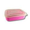 Pink Lunch Box with Spoon & Inner Storage Container | Compact Food Storage Box for Kids & Adults