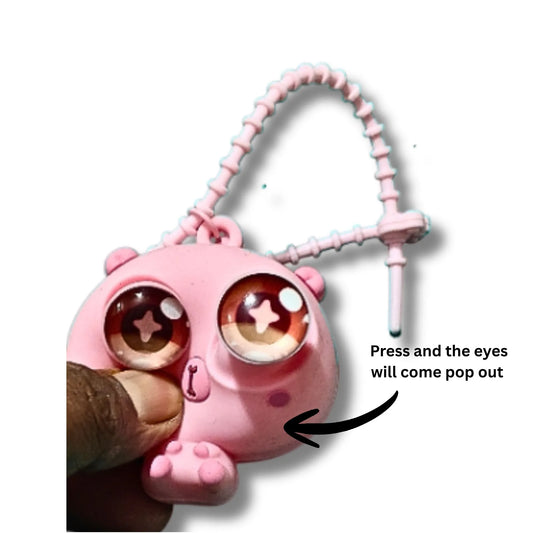Pink Pop-Eye Bag Charm – Cute Press & Pop Eye Accessory