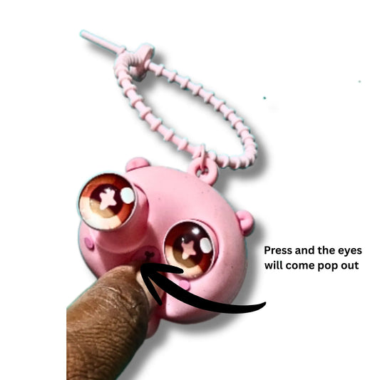 Pink Pop-Eye Bag Charm – Cute Press & Pop Eye Accessory