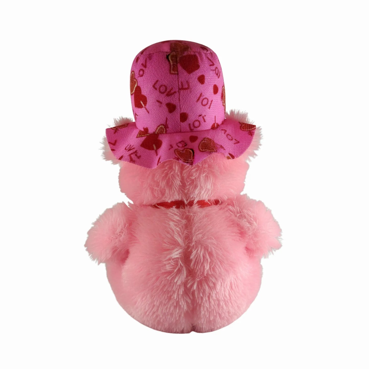 30cm Pink Teddy Bear with Love Print Hat | Soft Plush Teddy Gift for Girls, Kids, Valentine's Day & Special Occasions