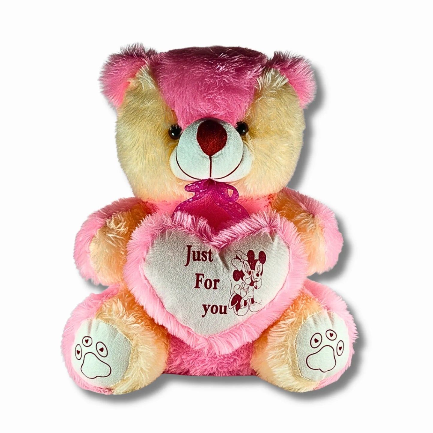 Pink Teddy Bear with Heart Cushion | Soft Plush Teddy Bear Gift for Kids, Girls & Loved Ones | Cute Stuffed Teddy Toy