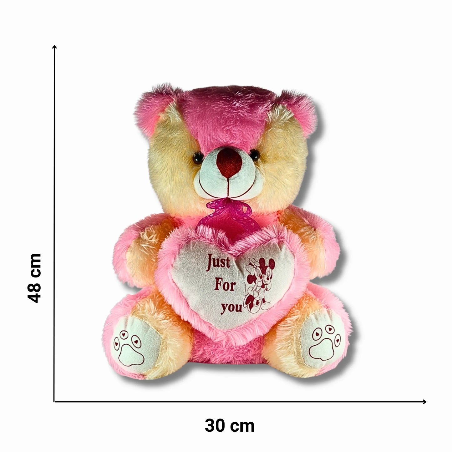 Pink Teddy Bear with Heart Cushion | Soft Plush Teddy Bear Gift for Kids, Girls & Loved Ones | Cute Stuffed Teddy Toy
