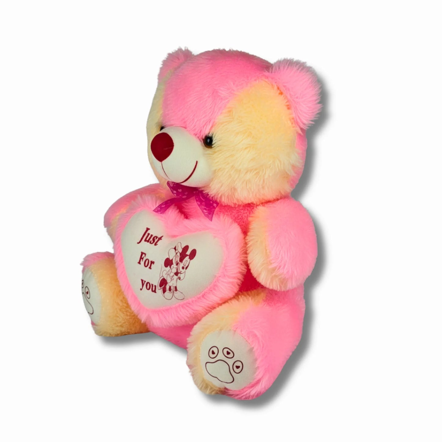 Pink Teddy Bear with Heart Cushion | Soft Plush Teddy Bear Gift for Kids, Girls & Loved Ones | Cute Stuffed Teddy Toy