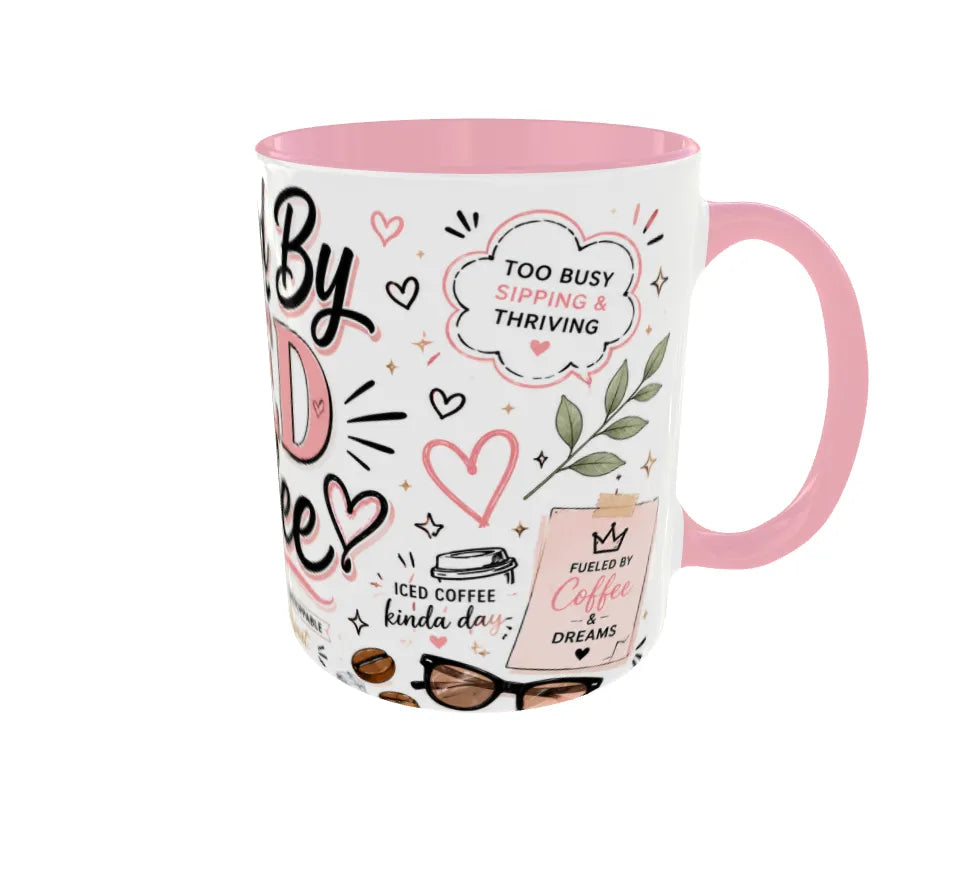 Powered By Iced Coffee Pink Ceramic Mug