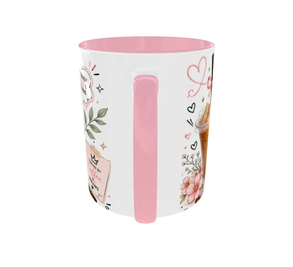 Powered By Iced Coffee Pink Ceramic Mug
