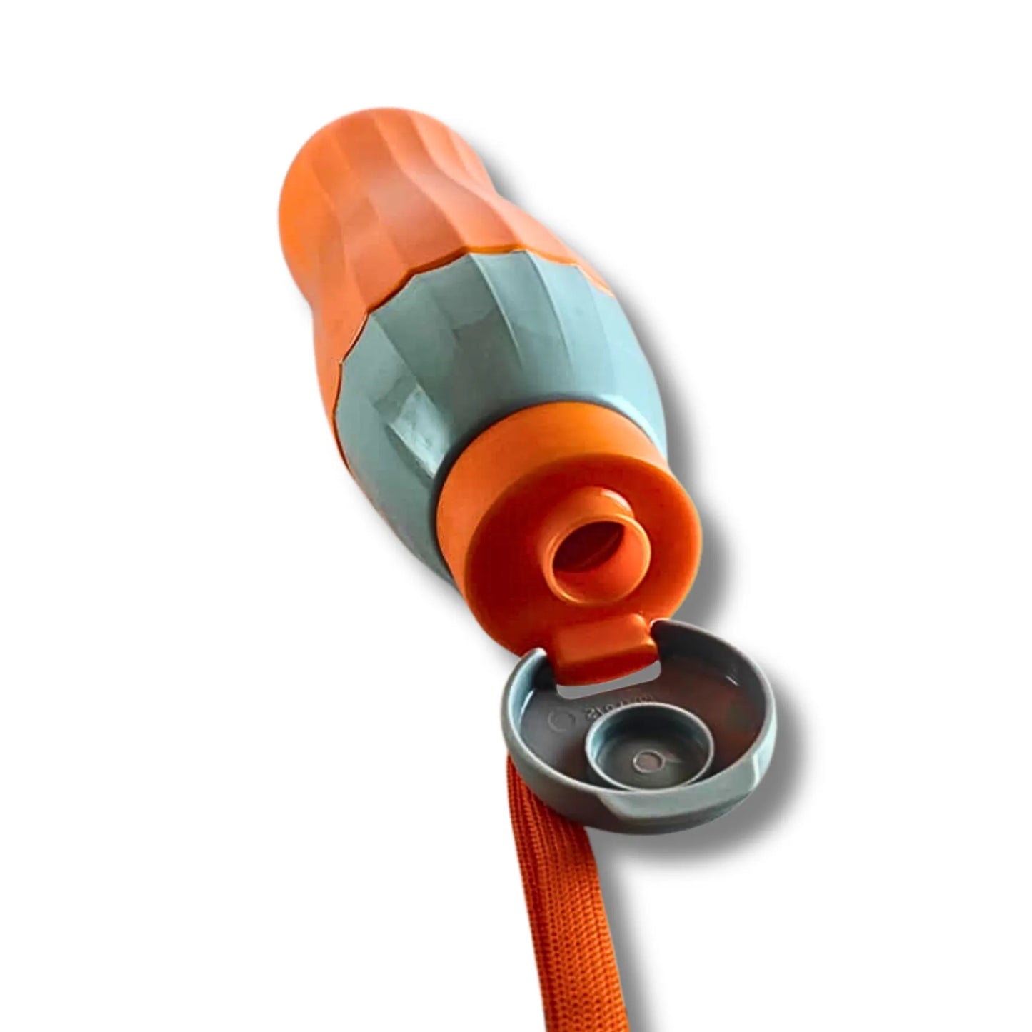 Premium Insulated Stainless Steel Water Bottle 900ml | Leakproof Sports Bottle with Strap | Orange & Grey