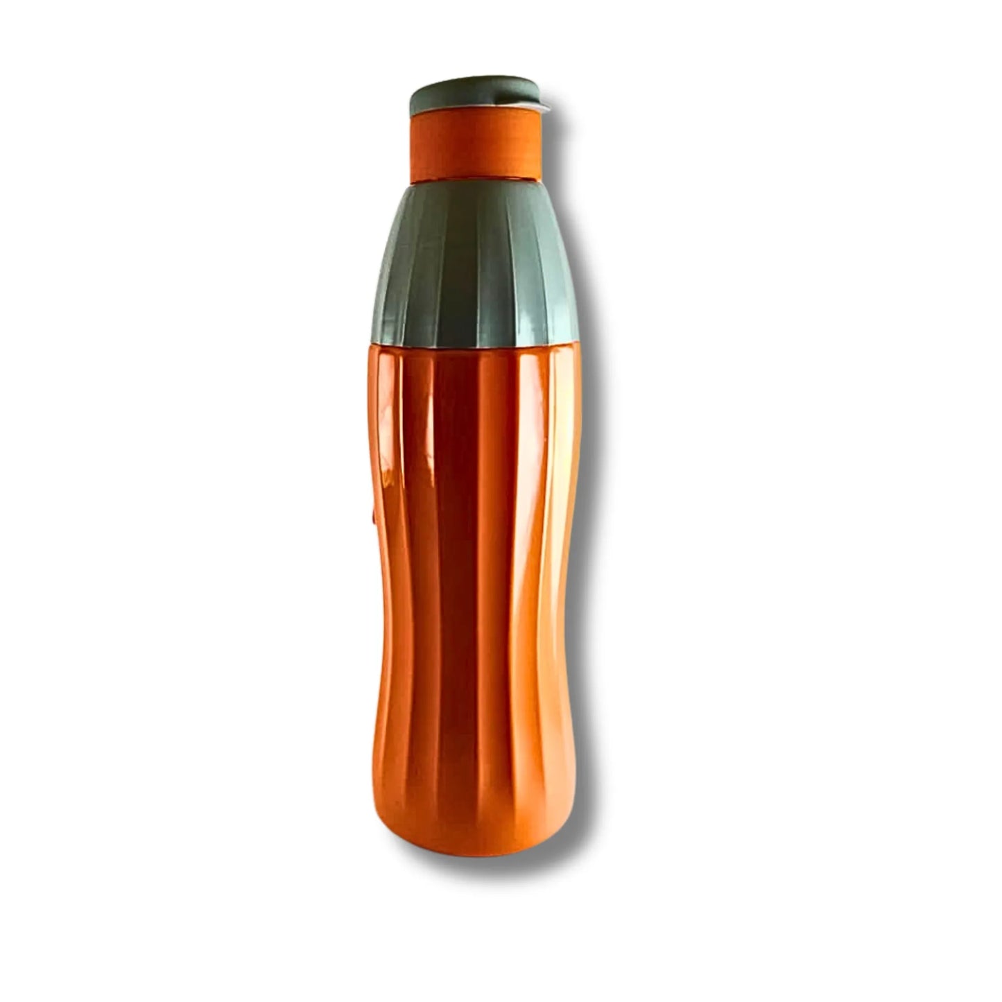 Premium Insulated Stainless Steel Water Bottle 900ml | Leakproof Sports Bottle with Strap | Orange & Grey