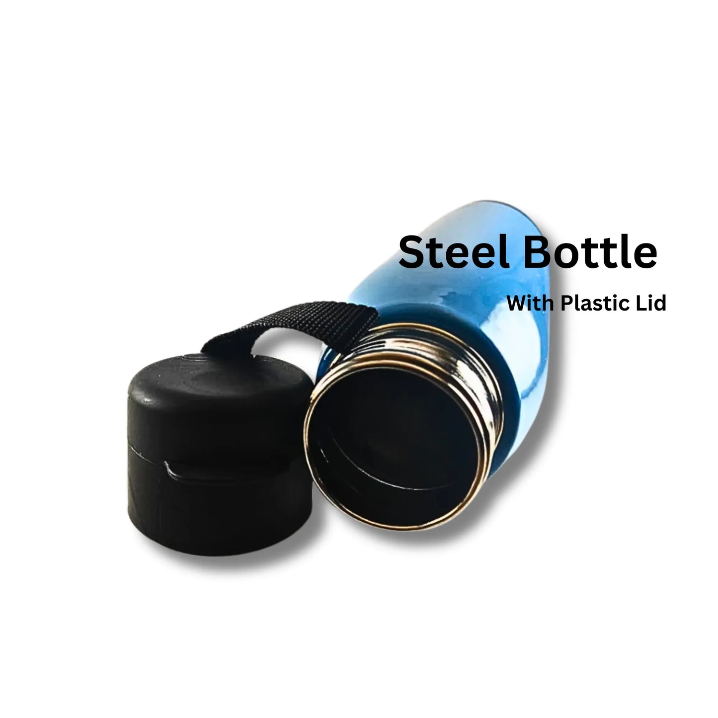 Premium Stainless Steel Water Bottle 1000ml | Leakproof Steel Bottle with Flip Lid & Carry Strap | Blue