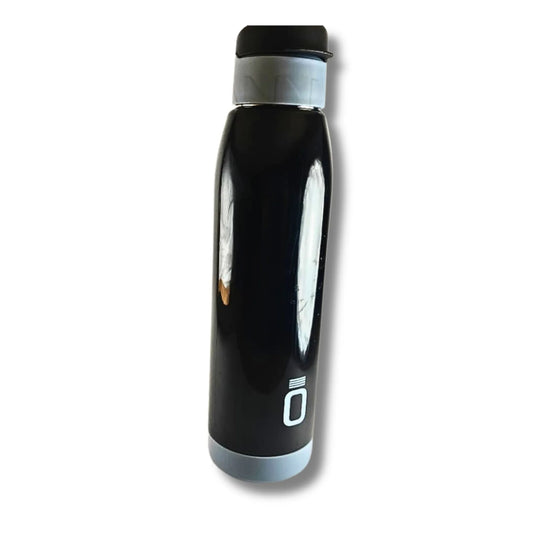 Premium Stainless Steel Water Bottle 900ml | Leakproof Insulated Steel Bottle with Flip Lid & Carry Strap | Black