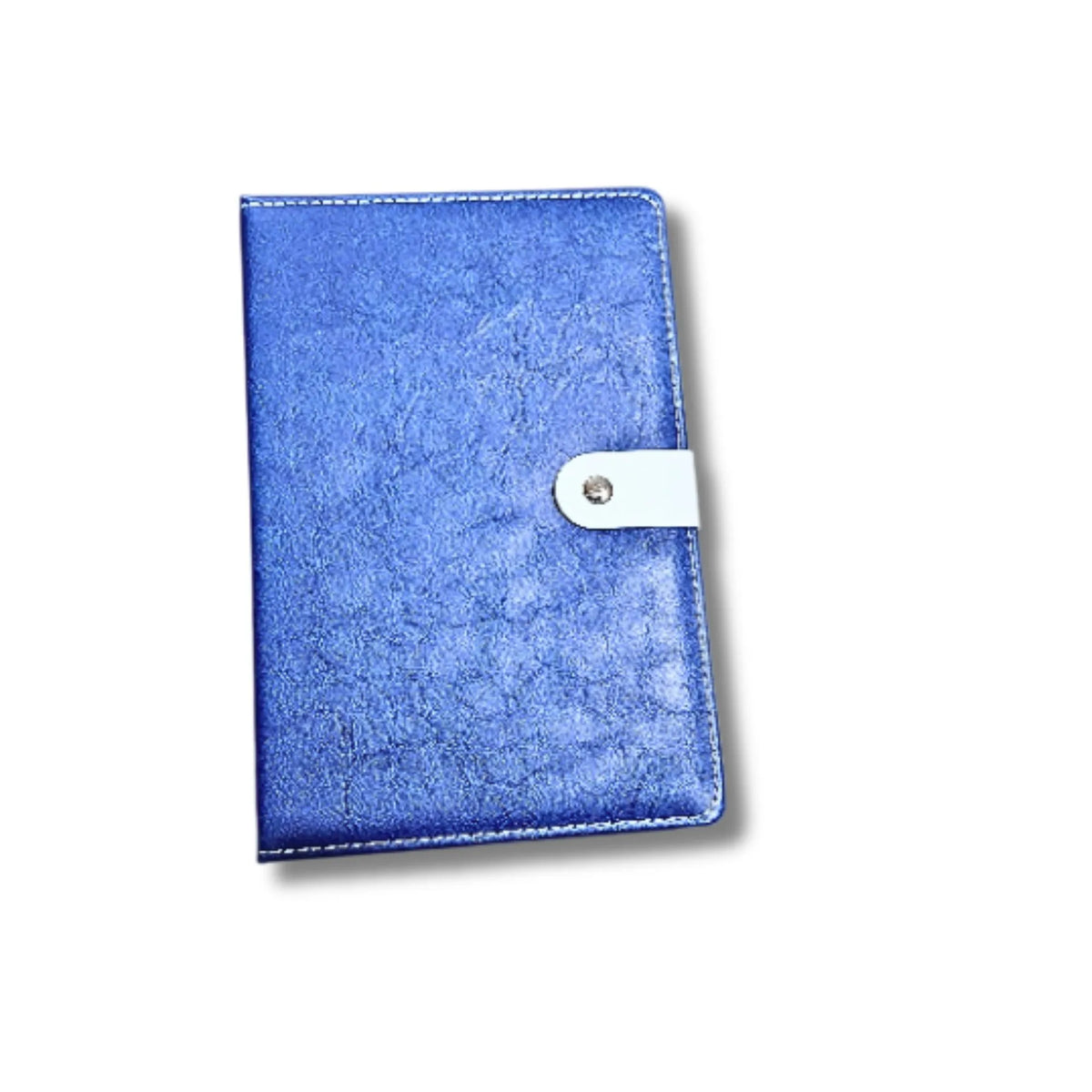 Premium Textured Lined Notebook with Button Closure | Grey, Blue & Beige