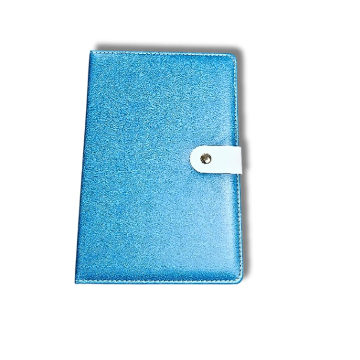 Premium Textured Lined Notebook with Button Closure | Grey, Blue & Beige