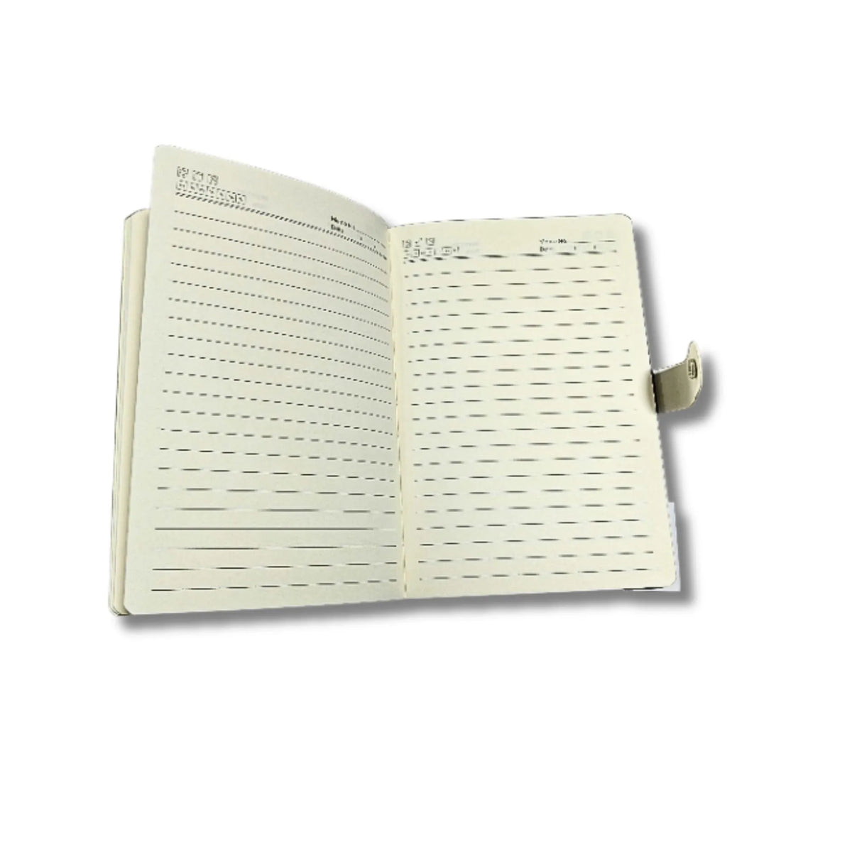Premium Textured Lined Notebook with Button Closure | Grey, Blue & Beige