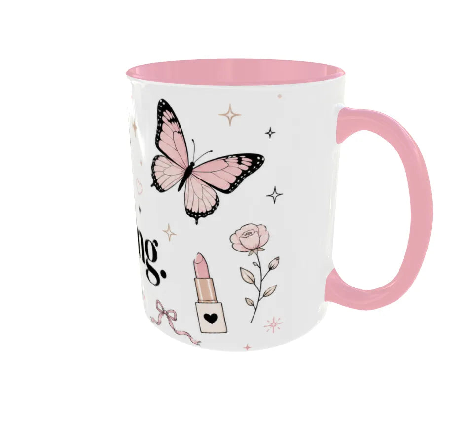 Pretty. Tired. Still Slaying. Pink Ceramic Mug