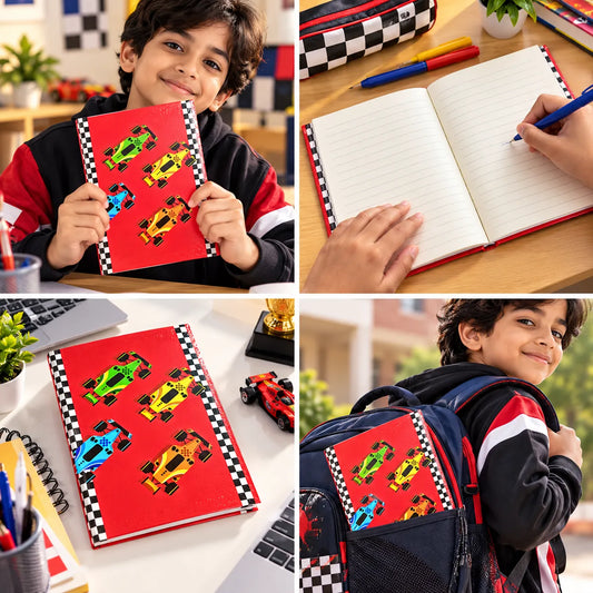 Racing Cars Formula 1 Theme Ruled Notebook – 13 × 18 cm, 192 Pages