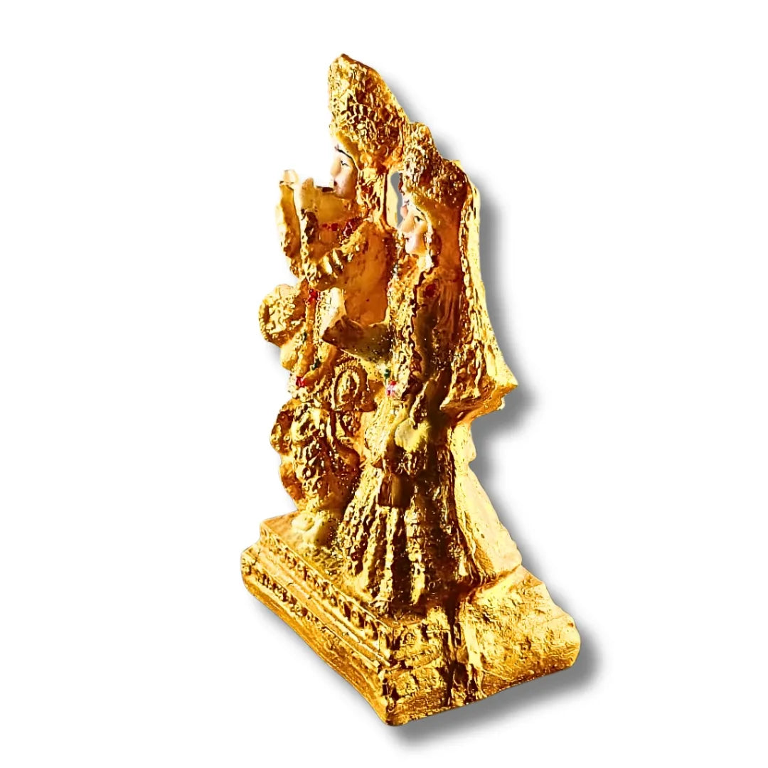 Radha Krishna in Braj – Golden Decorative Idol