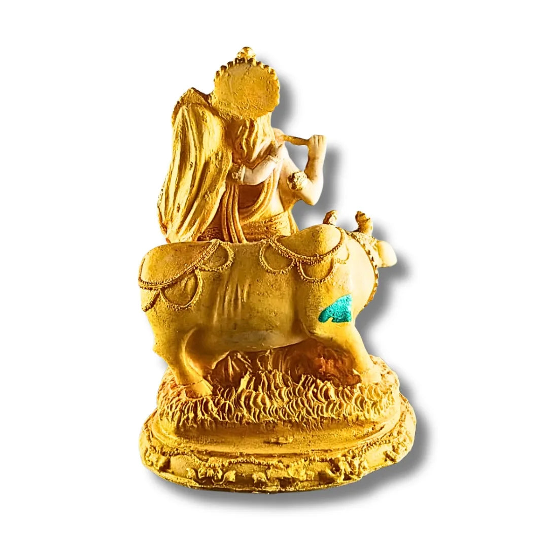 Radha Krishna with Cow Idol