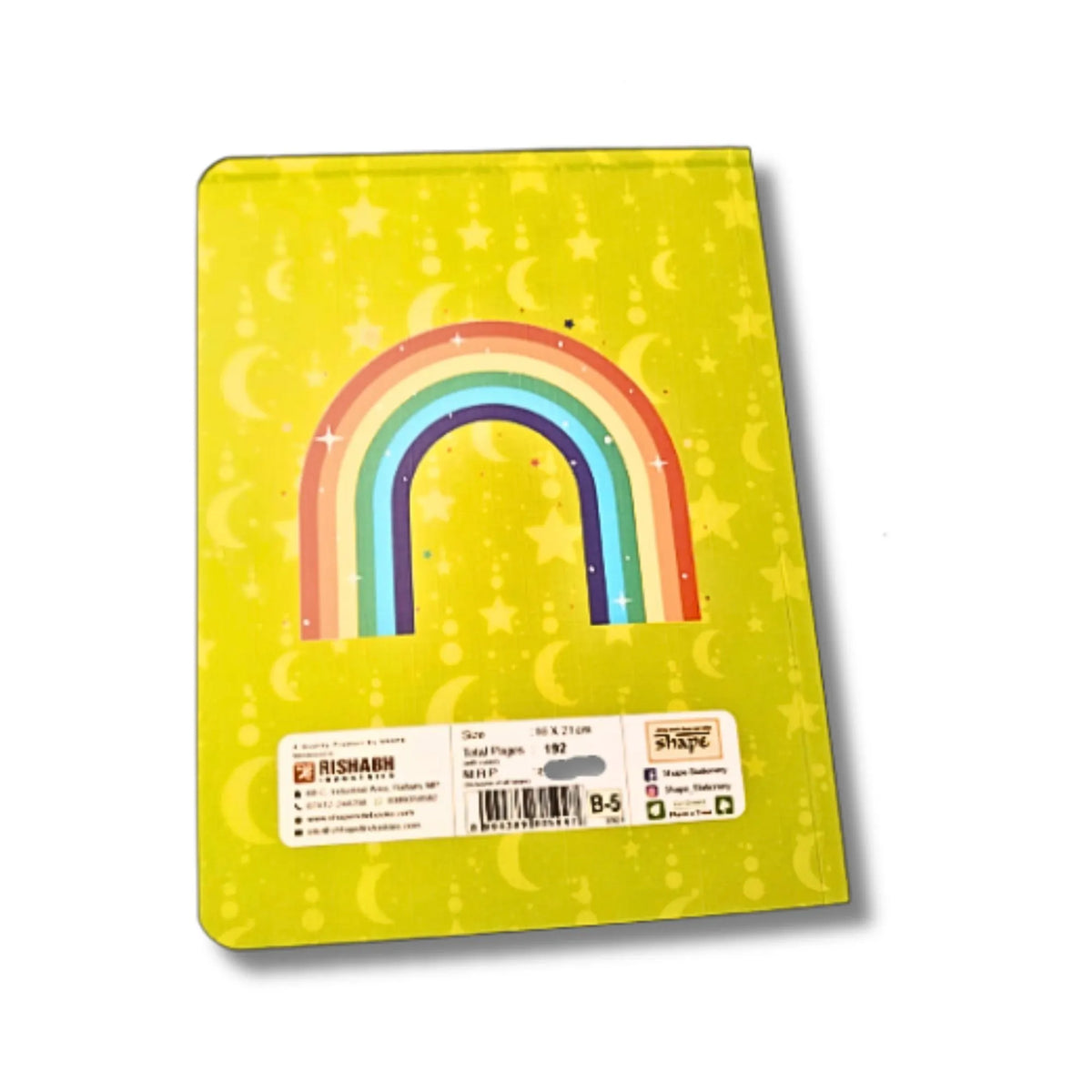 Radiate Positivity Rainbow Ruled Notebook – 16 × 21 cm, 192 Pages