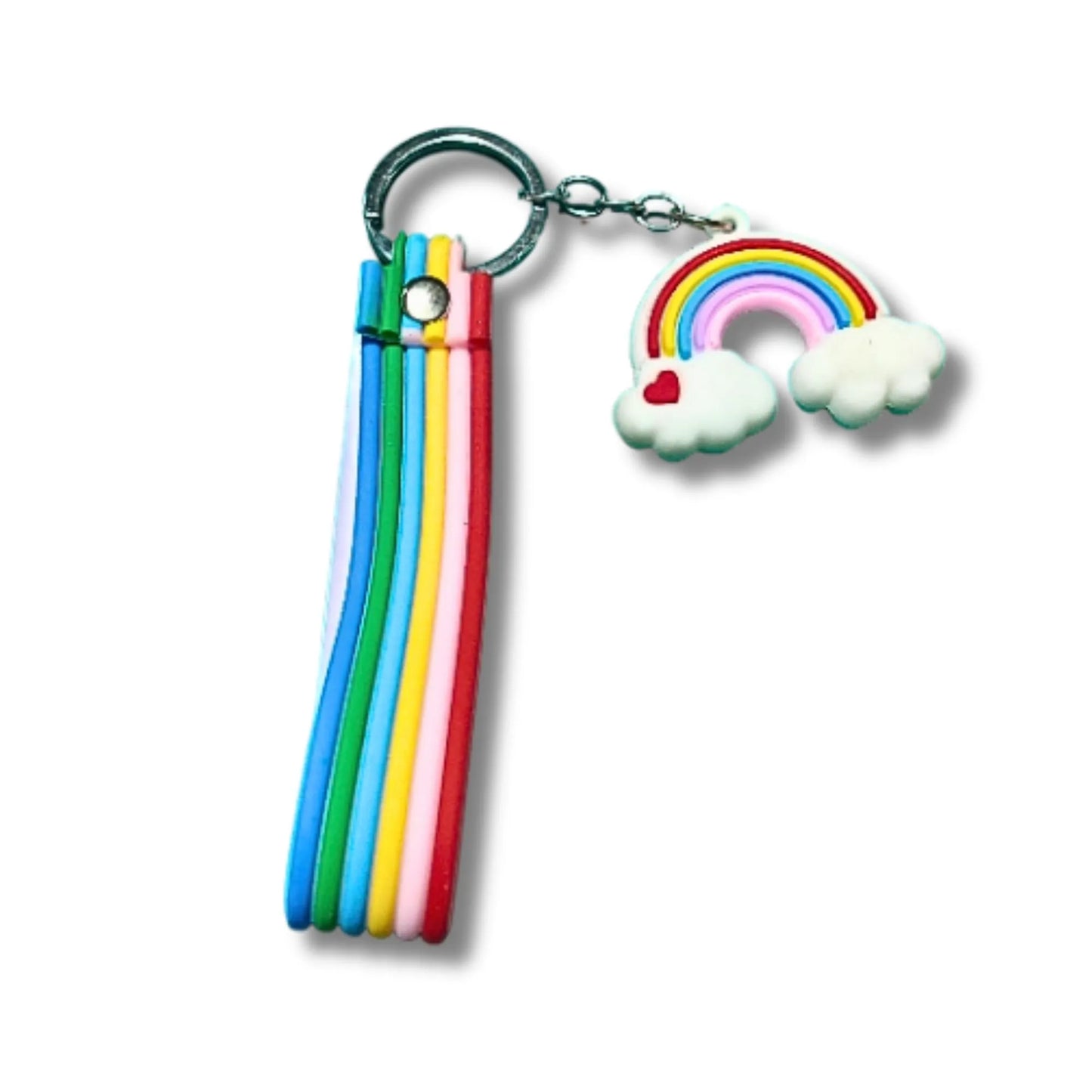 Rainbow Cloud Charm Keychain – Colorful Cute Keyring for Bags, Backpacks & Pouches