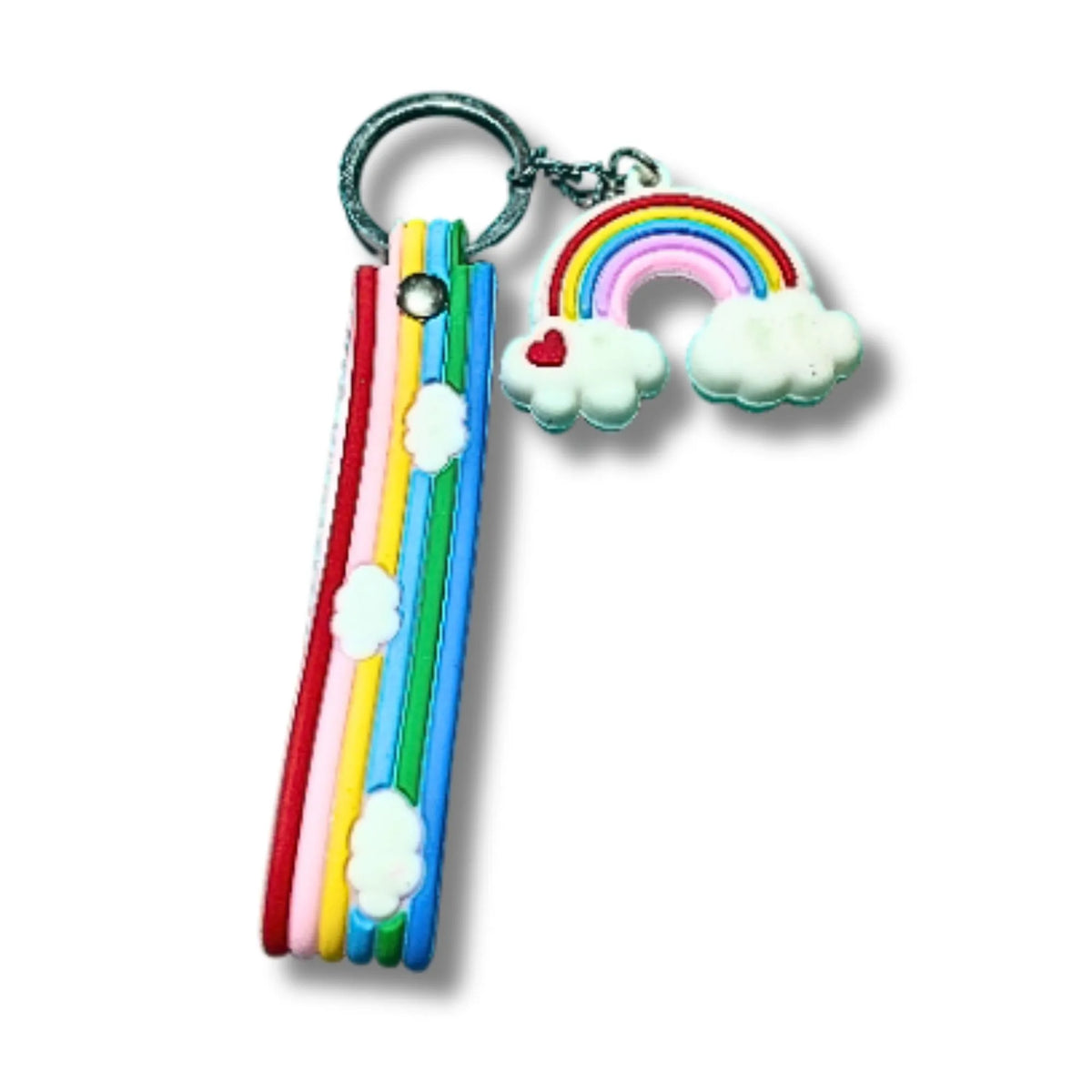 Rainbow Cloud Charm Keychain – Colorful Cute Keyring for Bags, Backpacks & Pouches