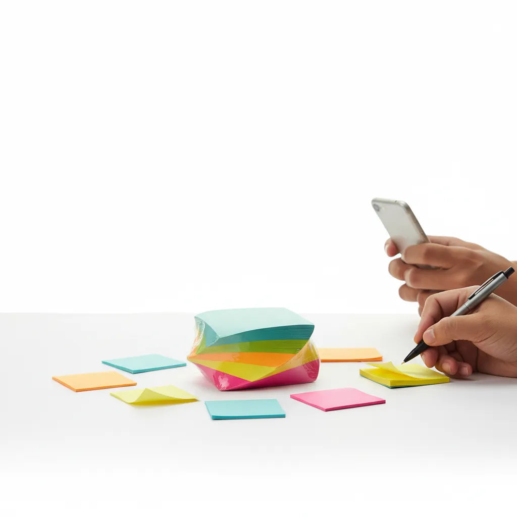 Saadhya Mart Rainbow Sticky Notes (Set of 2) | 3x3 Inch Self-Adhesive Neon Memo Pads