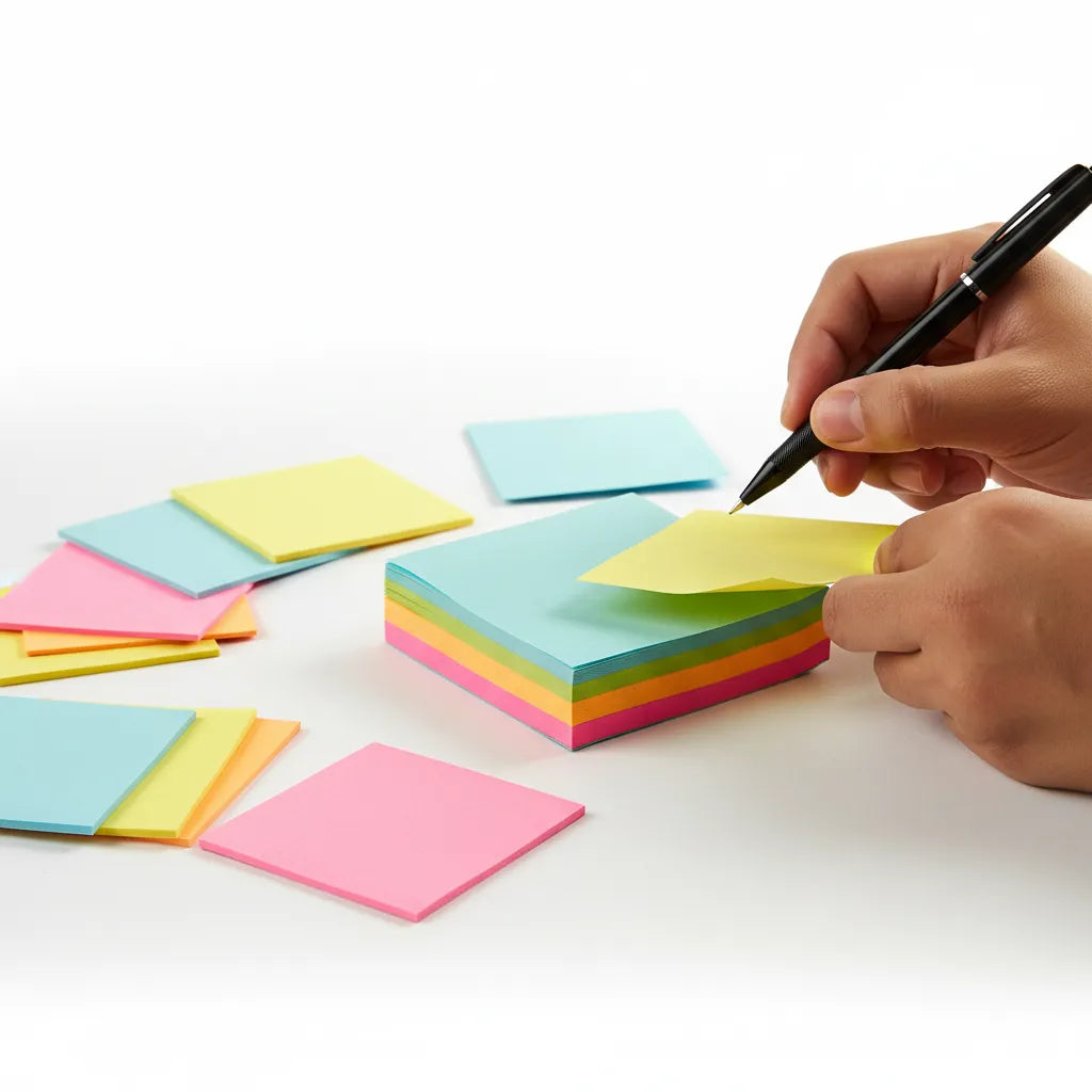 Saadhya Mart Rainbow Sticky Notes (Set of 2) | 3x3 Inch Self-Adhesive Neon Memo Pads