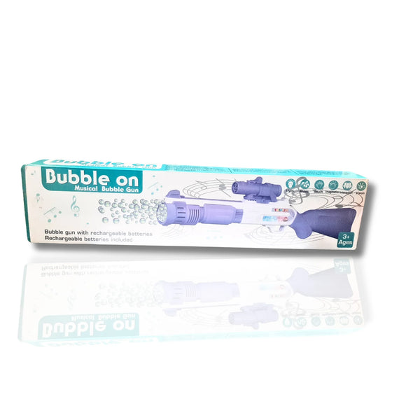 Rechargeable Musical Bubble Gun with Light & Sound for Kids