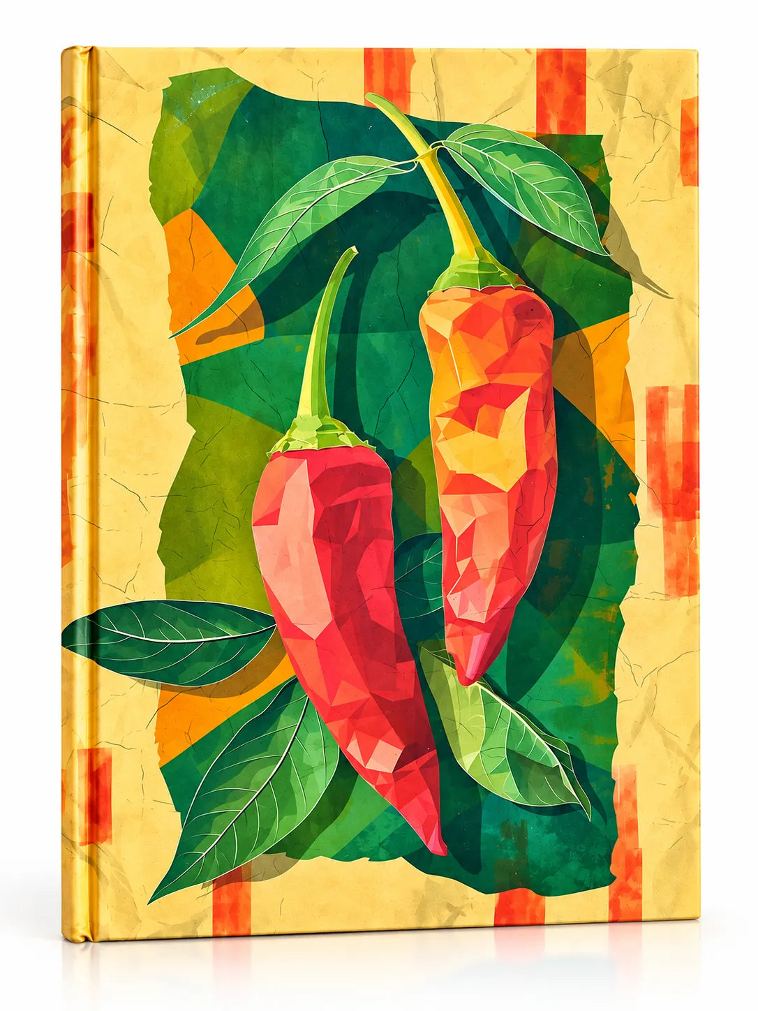 Red Chilli Art Hardcover Ruled Notebook – 16 × 21 cm | 124 & 192 Pages