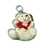 Roselle Cuddle Teddy Plush Keychain with Red Bow & Rose