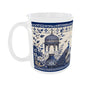 Royal Blue Pottery Peacock Ceramic Coffee Mug